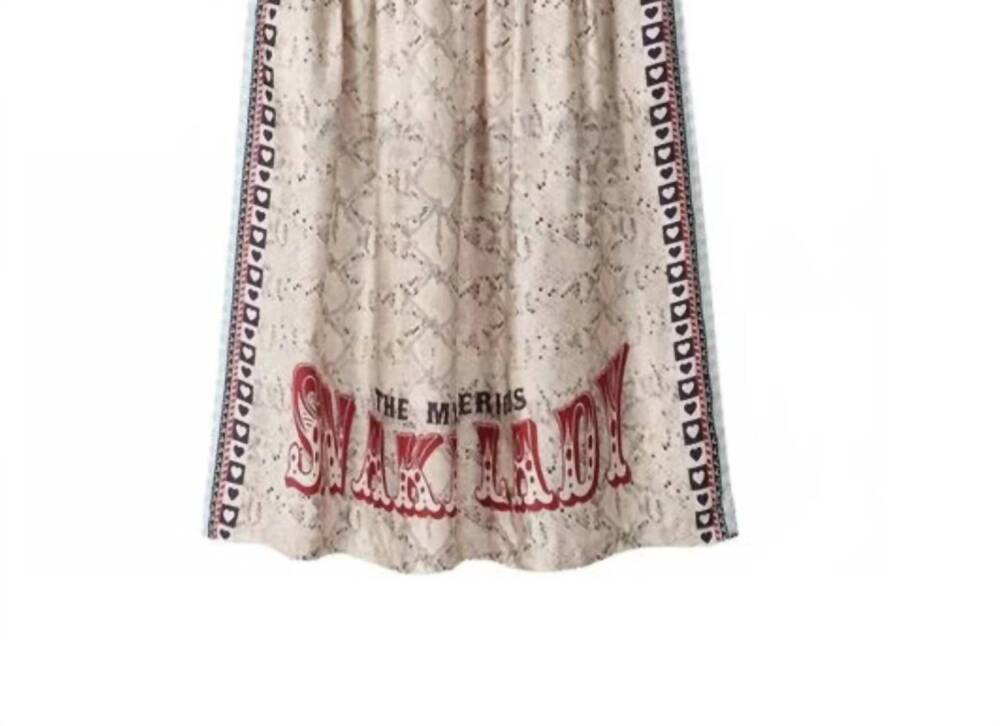 NEW ME369 women's hailey print midi skirt graphic statement skirt in snake